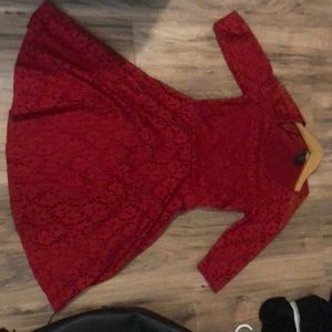 Red lace dress